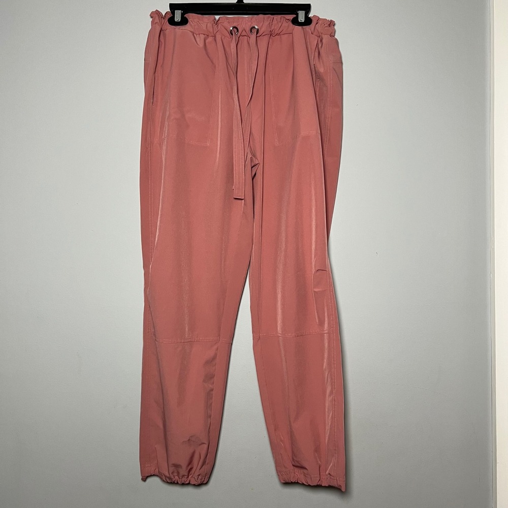 APANA Pink Jogger Pants Elastic Waist Womens Size Large Performance Yoga Running